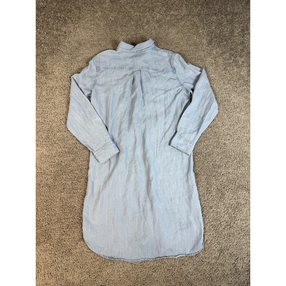 Chaps Dress Womens M Blue Denim Shirt Dress Button Pockets Tunic Long Sleeve - Picture 5 of 10
